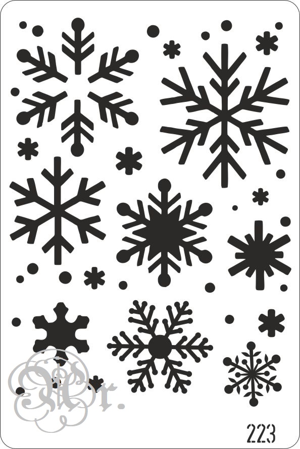 Stencil 20*30 Cm. 223 Copos De Nieve