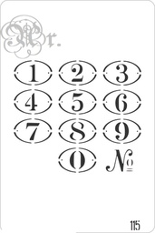 [848115.0] Stencil 20*30 Cm. 115 Numeros